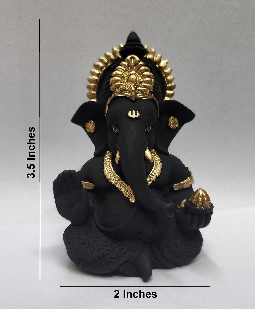 Gold Art India Peach Ivory Finish Ganesha Idol Car Dashboard IdolGanesha Murti Ganpati Idol for Home Decor Puja Lord Ganesh Statue Gift for Office Desk Puja Room Figurine 3.3" inches